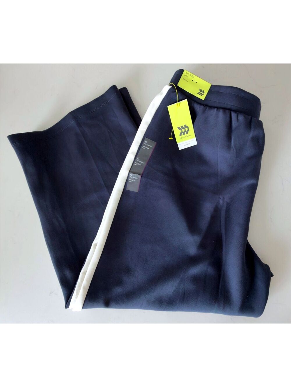 All in Motion Navy Blue Airy High Rise Full Length Wide Leg Pants Women Size XL